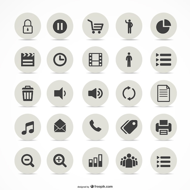 Multimedia eenvoudige pictogrammen set
