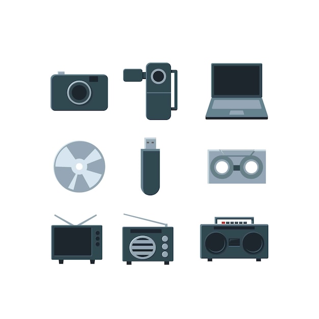 Vector multimedia icons set