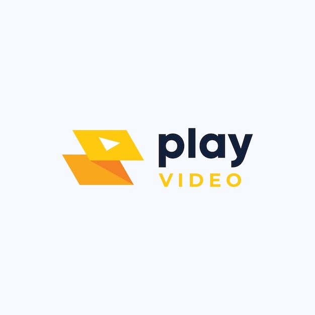 Multimedia logo design, play button logo