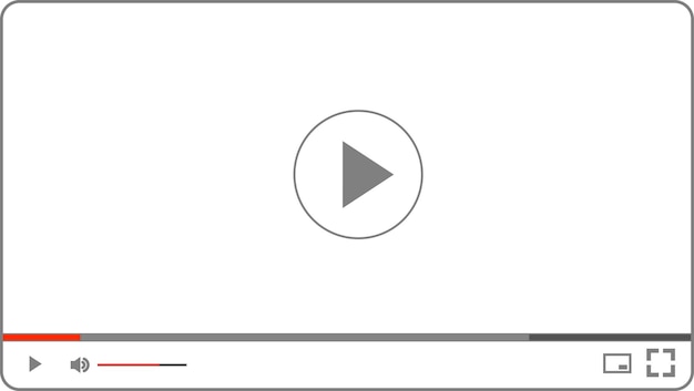 Мультимедийный видеоплеер с кнопкой воспроизведения Воспроизведение видео в онлайн-окне с потоковой передачей значков навигации