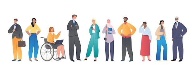 다국적 비즈니스 팀: 다양한 국적, 연령, 직업의 남녀가 일합니다.