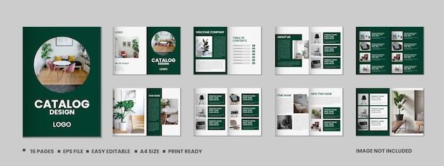 Vector multipage product catalog design company furniture product catalogue catalog brochure design