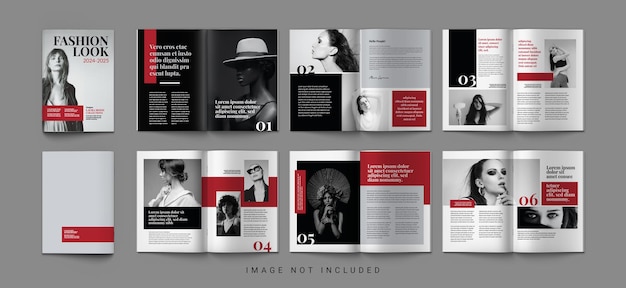 Multipage template layout design with cover page for look book magazine and brochure