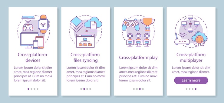 Vector 跨平台在线同步步骤图形说明 ux, ui,gui向量模板与插图
