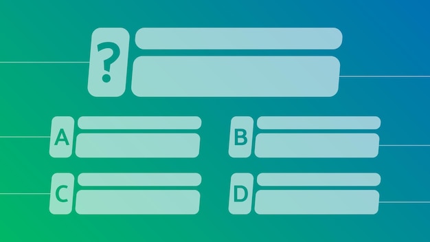 Vector multiple choice quiz template