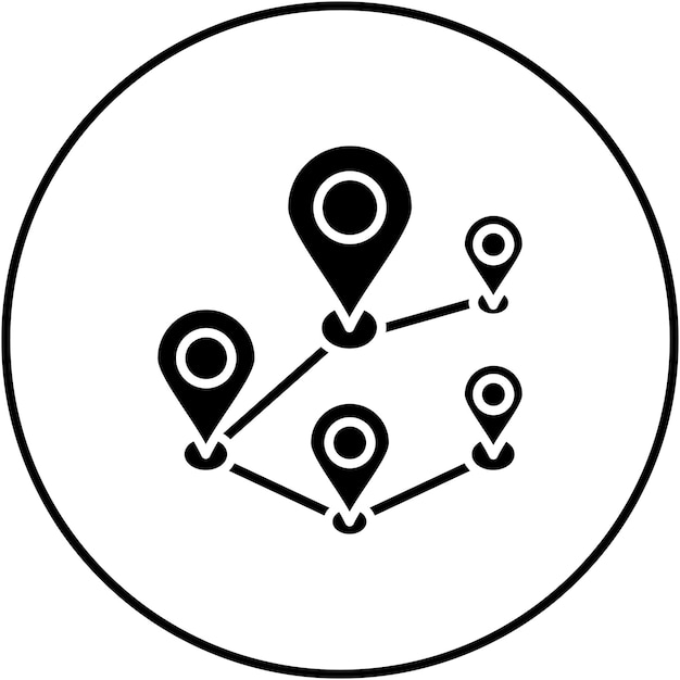 Multiple Destinations icon vector image Can be used for Map and Navigation
