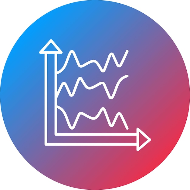 Immagine vettoriale di icone di grafici a linee multiple può essere utilizzata per infografiche