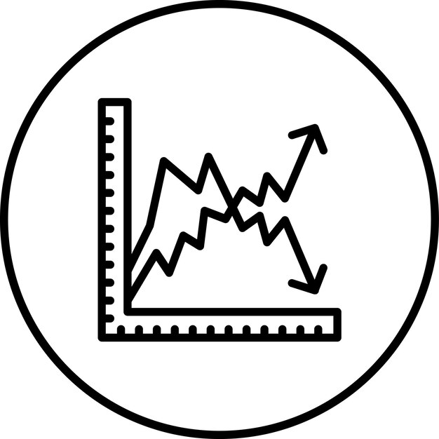 Premium vector multiple line graph vector icon illustration of