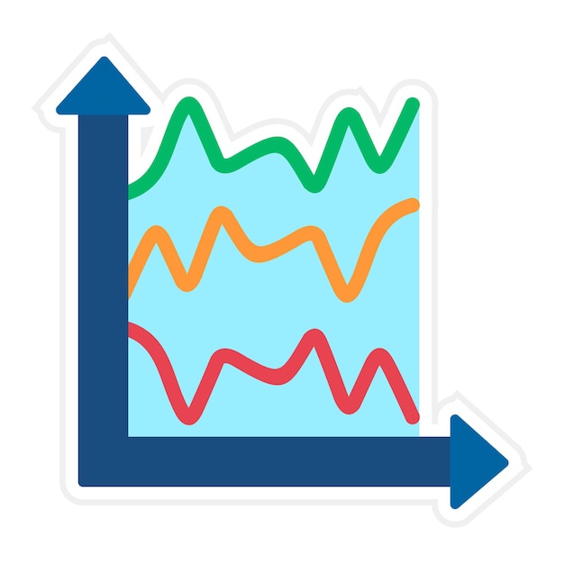 Multiple Line Graph vector icoon Kan worden gebruikt voor Infographics iconset
