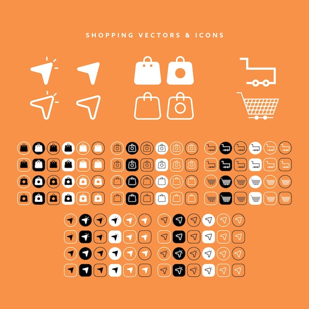 Multiple Online Shopping Icons