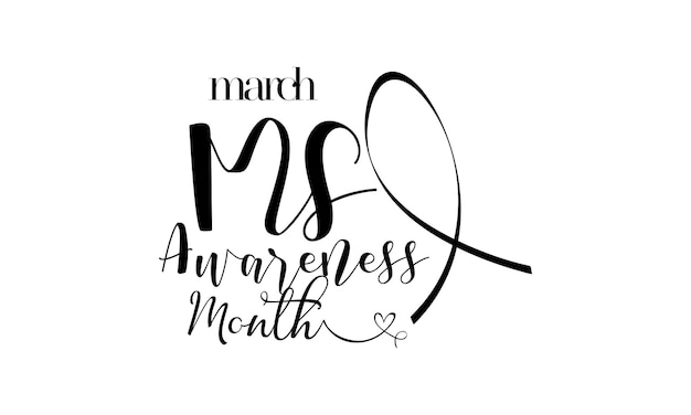 Multiple Sclerosis Awareness Month Brush calligraphy style vector template design for banner card poster background