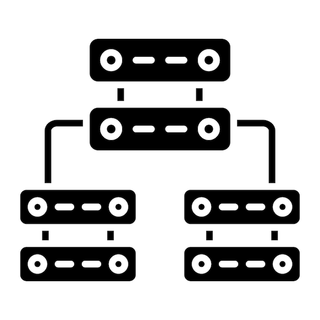 Vector multiple servers glyph solid black illustration