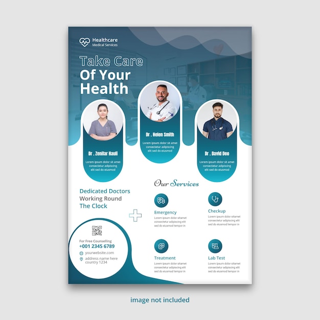Multiple Space For Image or Logo Health Industry Flyer Template