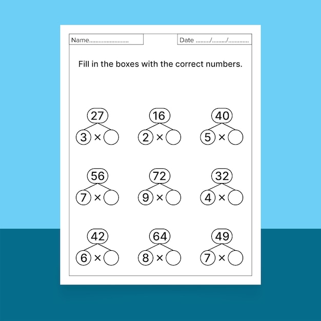 Multiplication math worksheets for kids