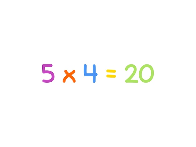 Multiplication mathematics for children vector template