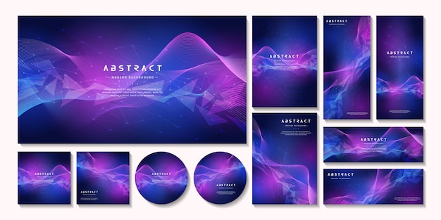Multipurpose Abstract Gradient Business Background Stationery Set