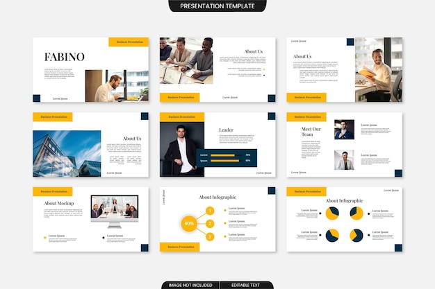 Multipurpose business slide presentation template 9 pages