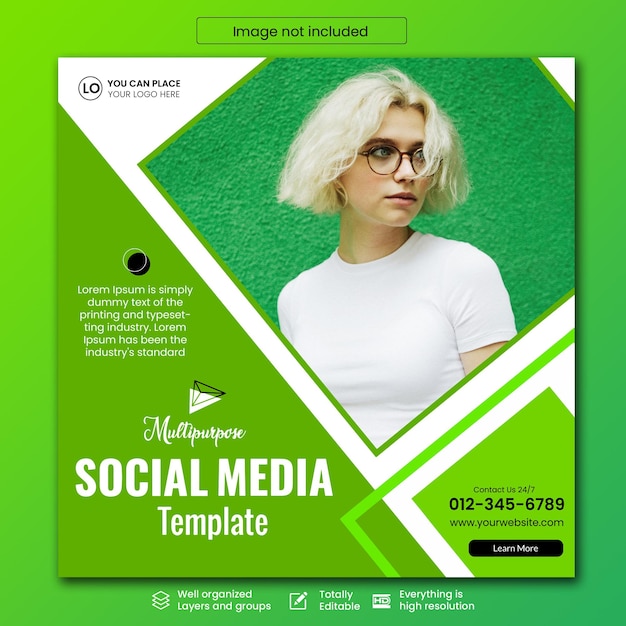 Multipurpose creative agency social media post template