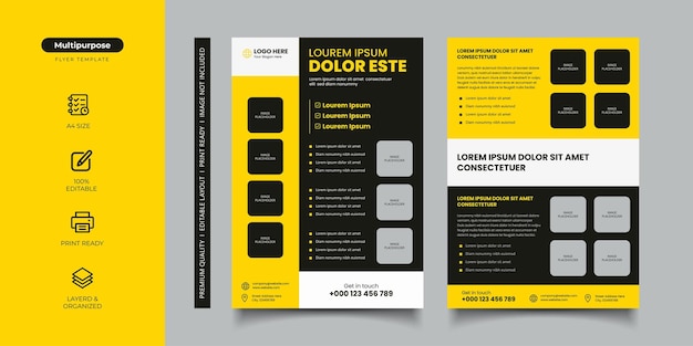 Multipurpose creative flyer design template in A4 size