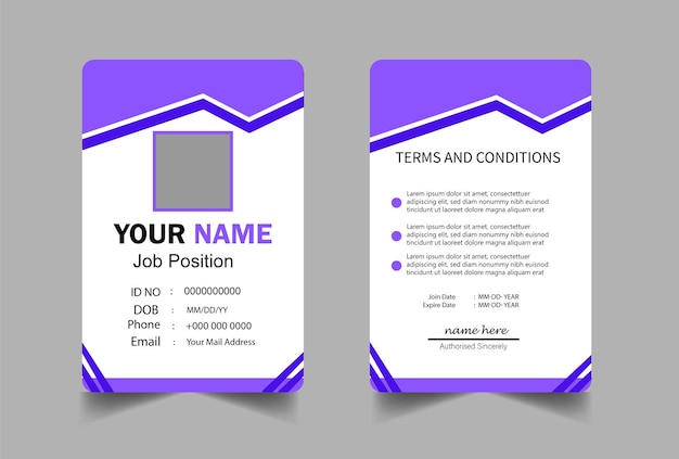 multipurpose identity card template