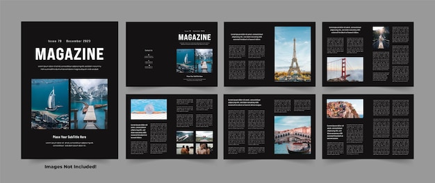 Vector multipurpose magazine layout template