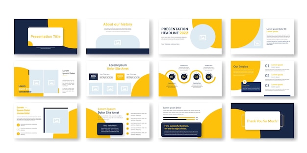 Multipurpose minimal presentation templates pages with infographic elements.