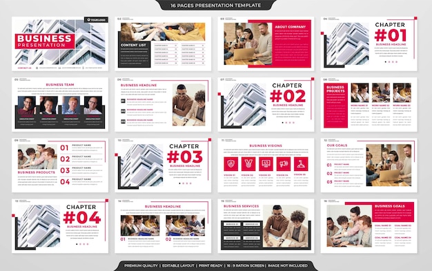 Multipurpose presentation slide layout template premium vector