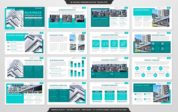 multipurpose presentation template design with clean style and modern layout