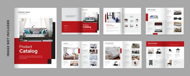 Многоцелевой дизайн каталога продуктов или каталог продуктов мебели компании