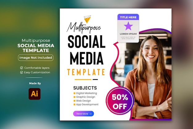 Vector multipurpose social media marketing post template