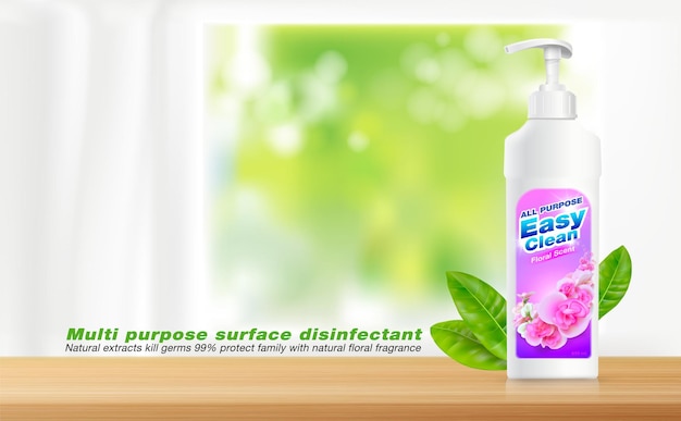 Multipurpose surface disinfectant ad Natural extracts kill germs