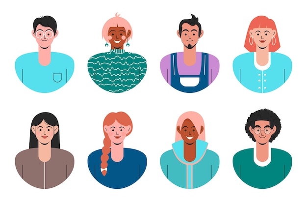 Vector multiraciale mensen avatars