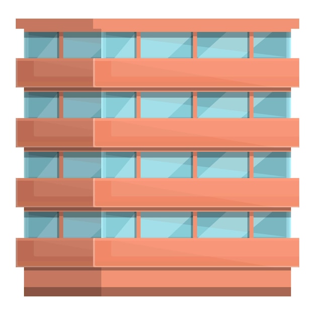 Vector multistore elevation icon cartoon vector office building residential house