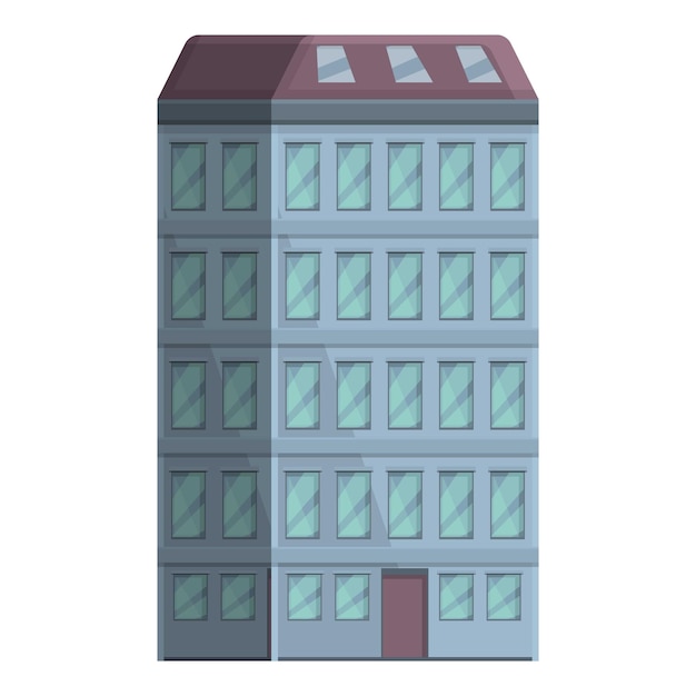 Vector multistory block icon cartoon vector residential house condo building