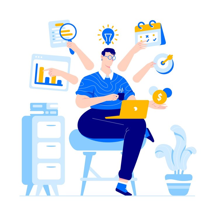 multitasking concept illustratie