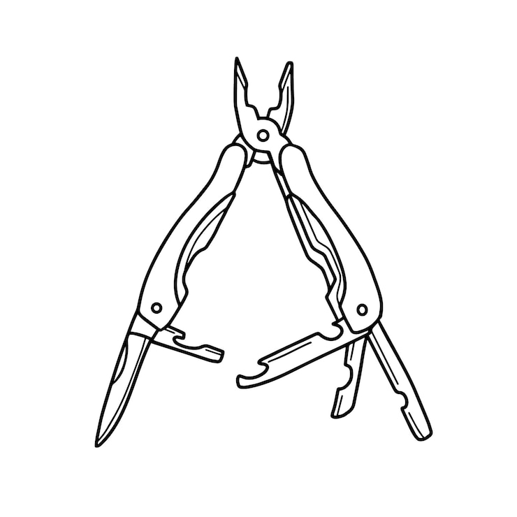Vector multitool folding camping knife