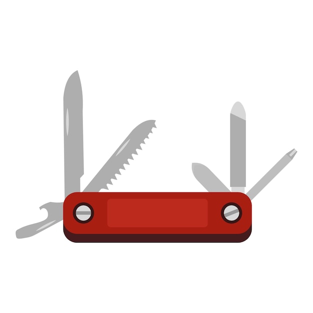 Икона мультиинструментального ножа Плоская иллюстрация векторной иконы ножа для веб-дизайна