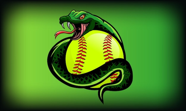 Vettore serpente mumba con softball