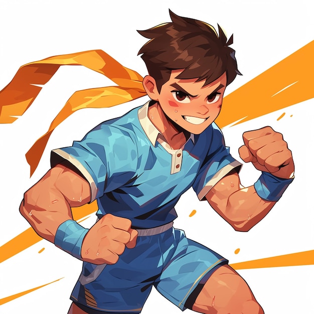 A Mumbai boy plays kabaddi in cartoon style