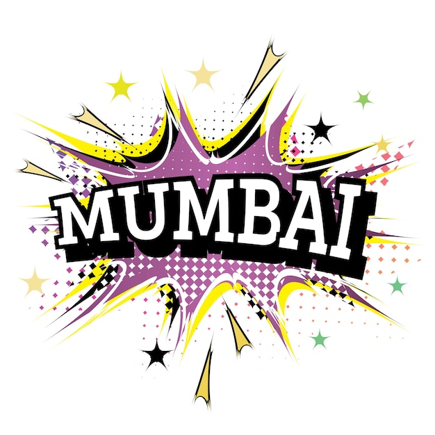 Mumbai comic text in pop art style isolated on white background. vector illustration.