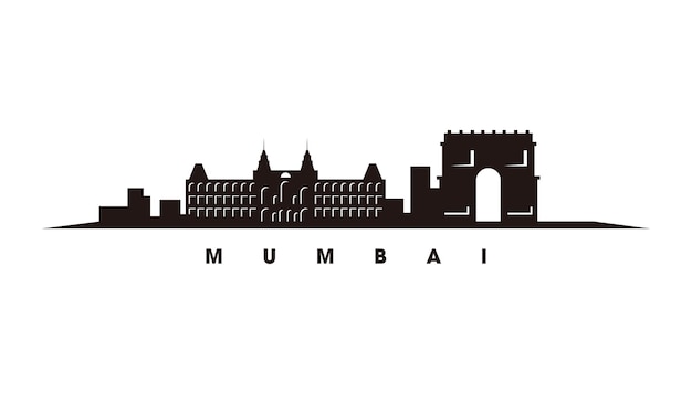 Mumbai skyline silhouet vector