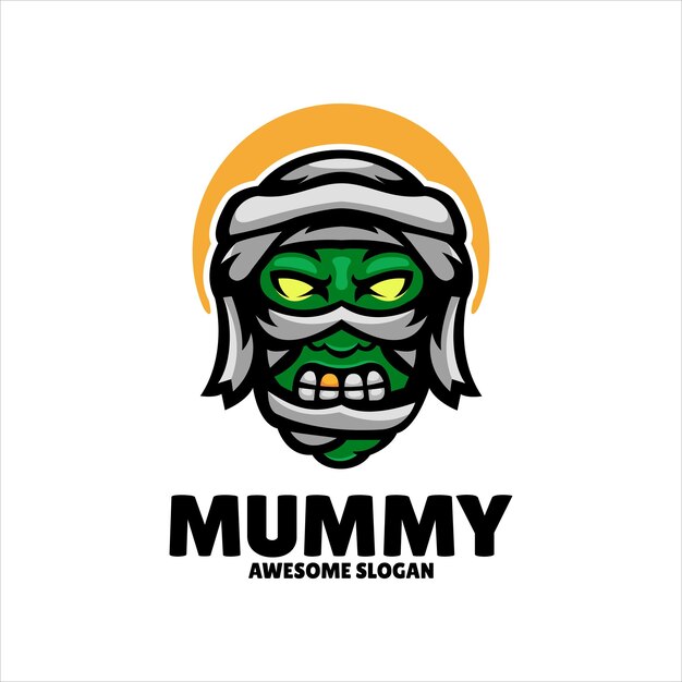 Vector mummie mascotte illustratie logo ontwerp