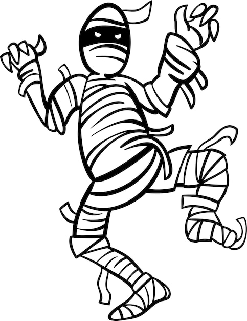 Mummy cartoon for coloring book