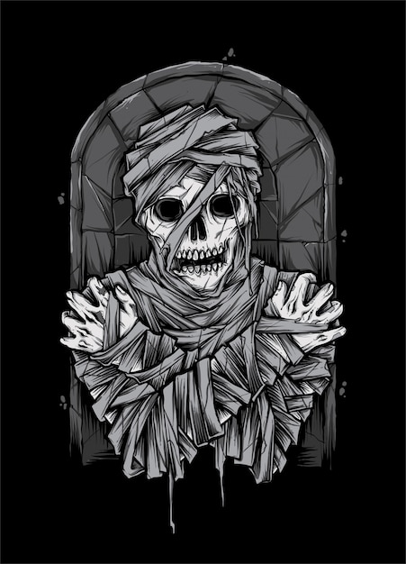 Mummy corpse zombie illustration