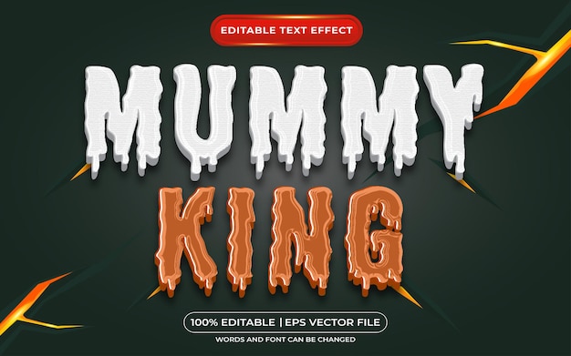 Effetto di testo modificabile del re della mummia e stile di testo zombie