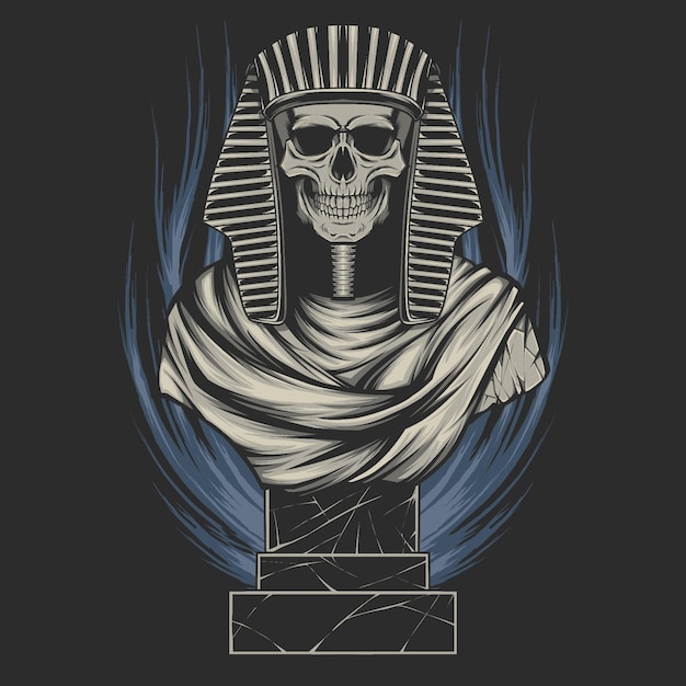 Mummy Skull Vector Illustration