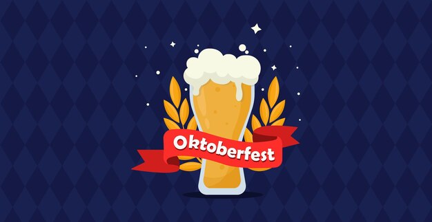 Vettore di sfondo pubblicitario dell'oktoberfest del festival internazionale della birra di monaco di baviera