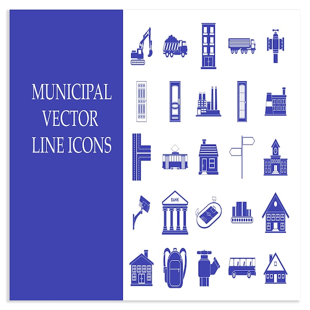 MUNICIPAL VECTOR LINE ICONS (市政ベクトルラインアイコン) について
