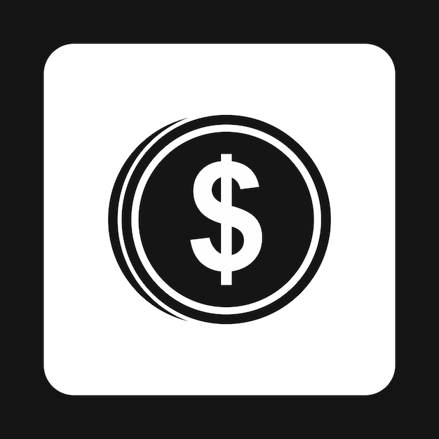 Munt dollarpictogram in eenvoudige stijl geïsoleerd op een witte achtergrond Monetaire valuta symbool vectorillustratie