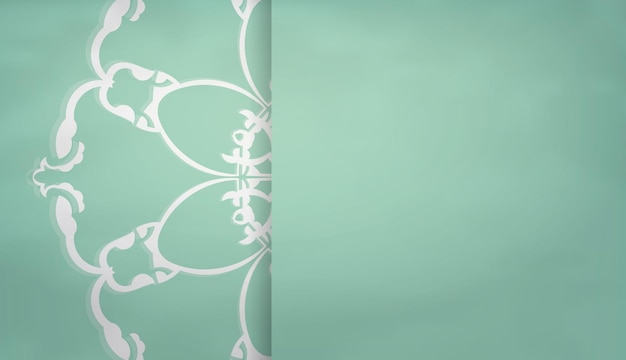 Vector muntkleurige banner met vintage wit ornament en plaats voor uw tekst